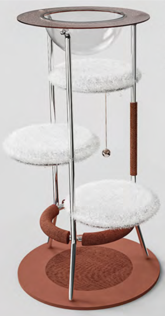 Multi - surface round cat climbing frame.png